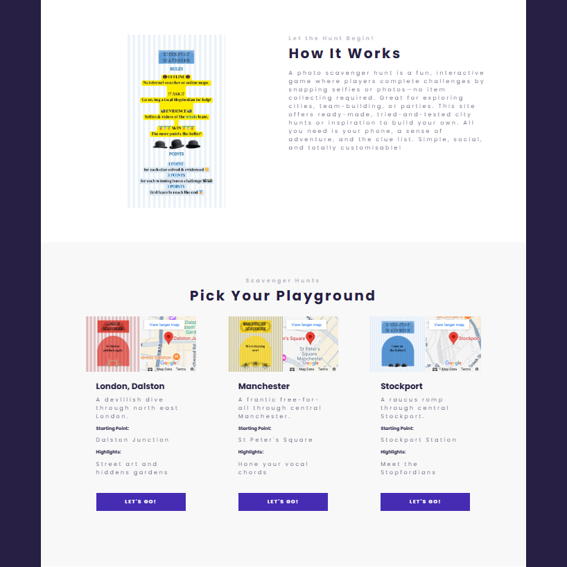 Scavenger Hunt Webpage
